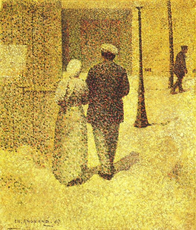 Charles Angrand Man and Woman on the Street Spain oil painting art